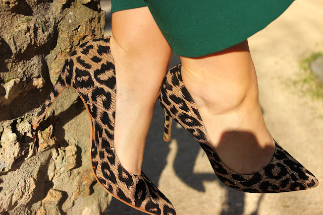 escarpins leopard Cosmoparis, jupe culotte Zara, look du jour, les petites bulles de ma vie