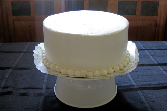 This is a plain white cake we bought from our favorite bakery.