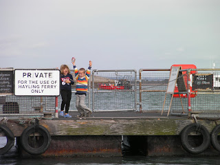 waiting for the ferry on the landing stage