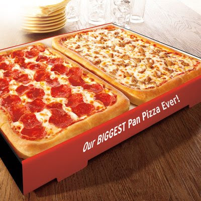 Advertising tagline: "PANormous is the biggest pan pizza we've ever created 