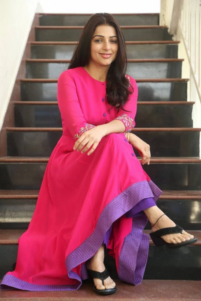Bhumika Hot Photos In Pink Dress At MCA Telugu Movie Interview