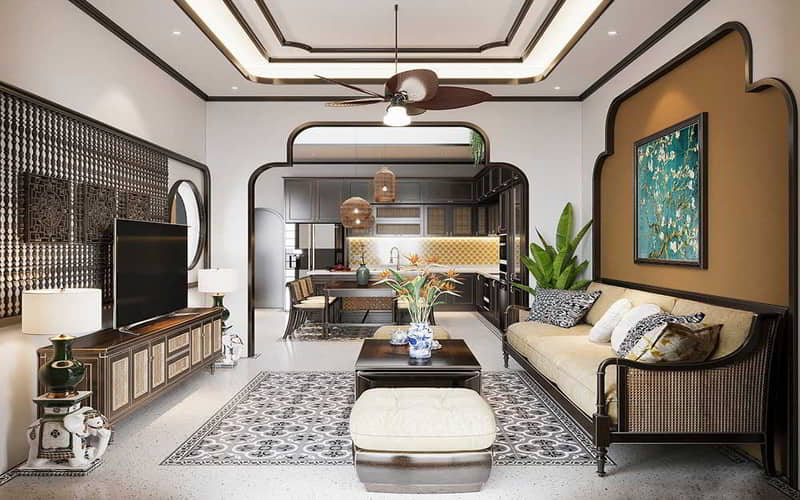 Phong cách thiết kế nội thất Indochine Ấn tượng đậm nét châu Á