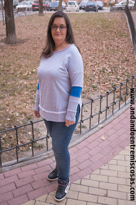 Sudadera Gris Y Azul De SheIn