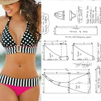 Patrones y medidas de costura para bikinis y prendas de verano