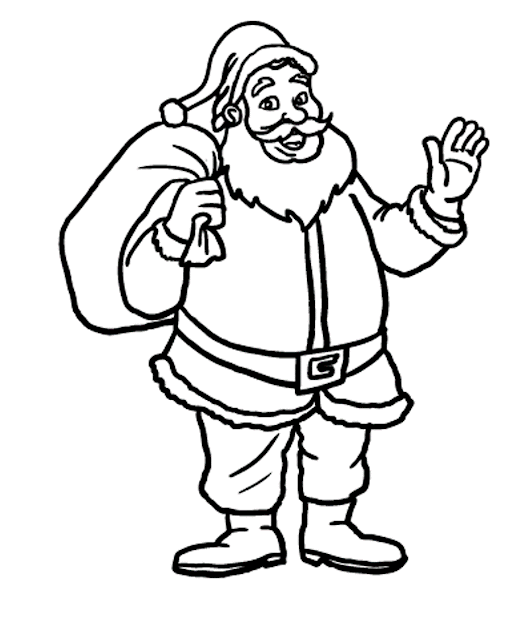 Santa And Presents Christmas Coloring Pages Printable