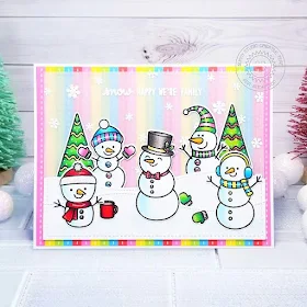 Sunny Studio Stamps: Feeling Frosty Frilly Frame Dies Woodland Border Dies Winter Themed Card by Ana Anderson