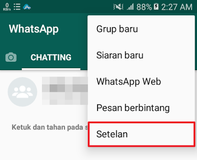 WhatsApp - Pilih menu Setelan