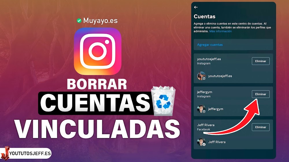 Eliminar Cuentas VINCULADAS Instagram 2023 🟣