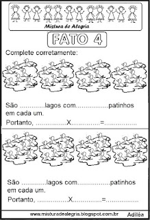 Tabuada de multiplicação do 4 ilustrada
