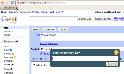 step2 Encrypt Gmail, Facebook dan Text pesan