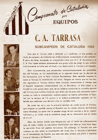 Terrassa Subcampeón del Campeonato de Catalunya De Ajedrez por Equipos 1968