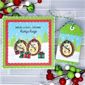 Sunny Studio Stamps: Hedgey Holidays Fancy Frame Dies Build-A-Tag Dies Hedgehog Themed Christmas Cards by Ana Anderson