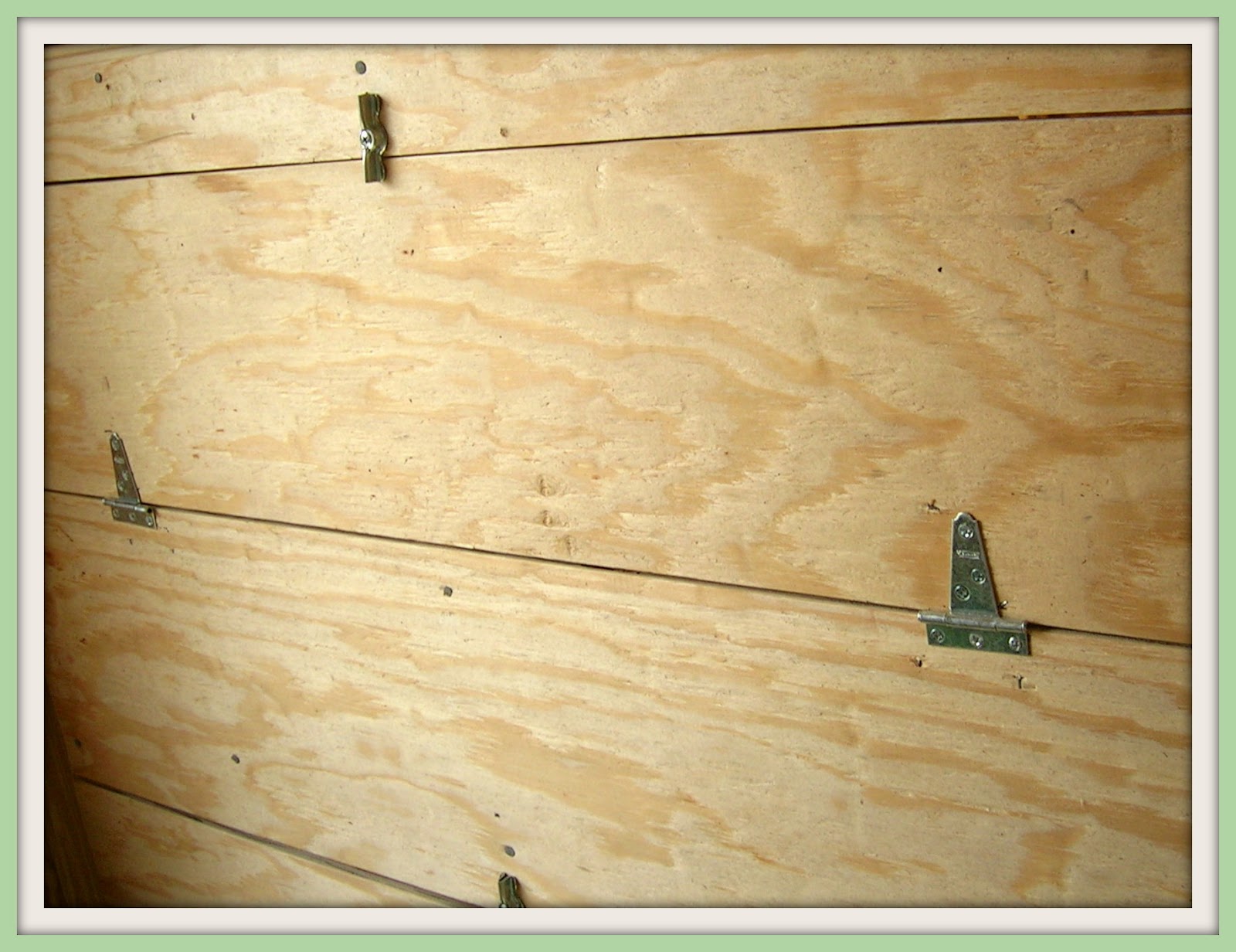 Chicken Coop Nest Boxes - rear door view, closed