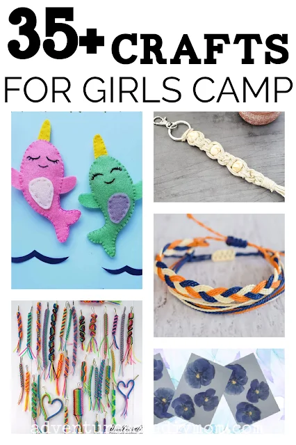 collage of girls camp crafts