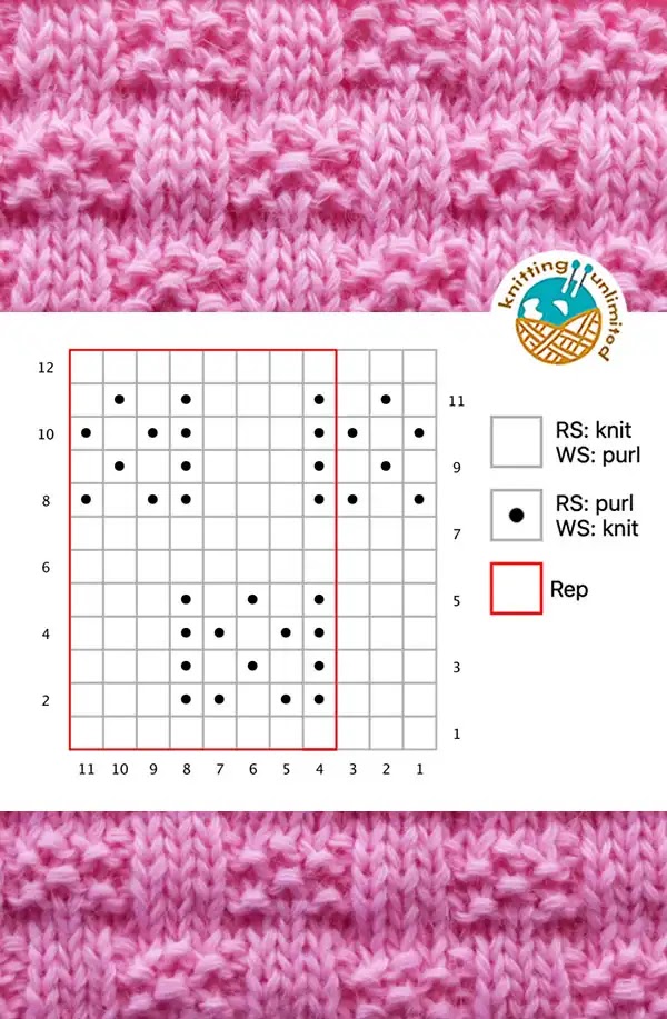 knit and purl stitch patterns, Knit purl chart free, knit purl chart for beginners, knit, purl,