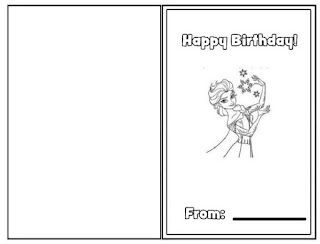 Happy birthday greeting card coloring page