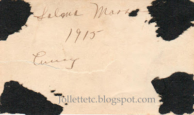 Back of 1915 photo Salem, Massachusetts woman and a poodle maybe sister of Mary Theresa Sheehan Killeen Walsh  https://jollettetc.blogspot.com