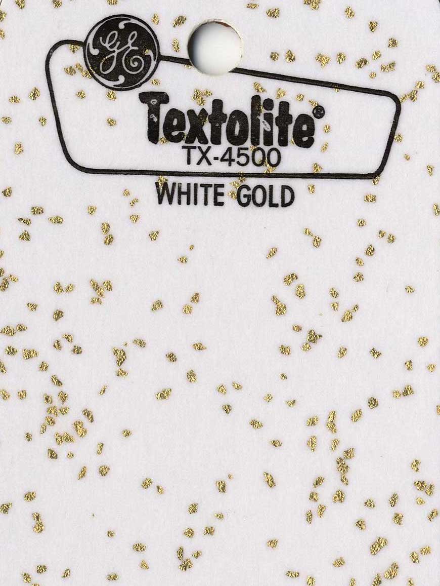 1960 G.E. Textolite White Gold home countertop laminate, a color photograph