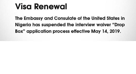  US Embassy suspends drop box application in Nigeria