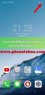 Cara menampilkan persentase baterai Oppo Realme C Cara menampilkan persentase baterai Realme C1