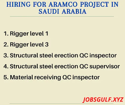 Hiring for Aramco project in Saudi Arabia