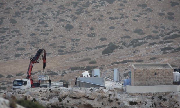 Prefabricated classrooms, funded by EU aid in Ibziq, in the northern West Bank, were dismantled and confiscated by Israeli authorities