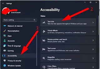 Mengubah Ukuran Font Windows 11