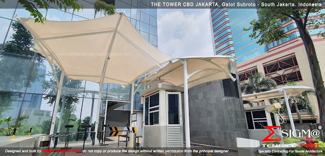 tensile membrane roof kontraktor atap membran tensile tent tension membrane structure canopy THE TOWER SCBD ALAM SUTERA