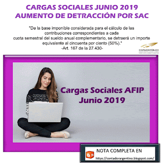 CARGAS SOCIALES AFIP JUNIO 2019