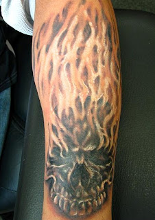 Skull and Flame Tattoo Design Pictures