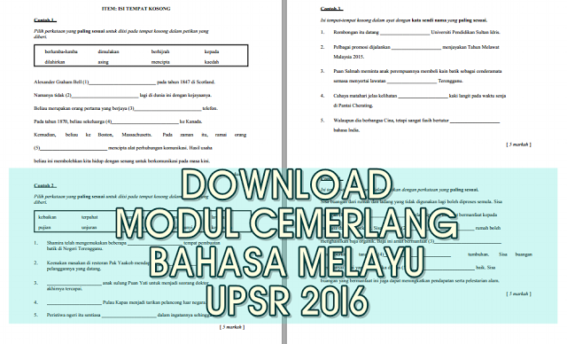 Bahasa Melayu UPSR 2016  Modul Cemerlang Bahasa Melayu 