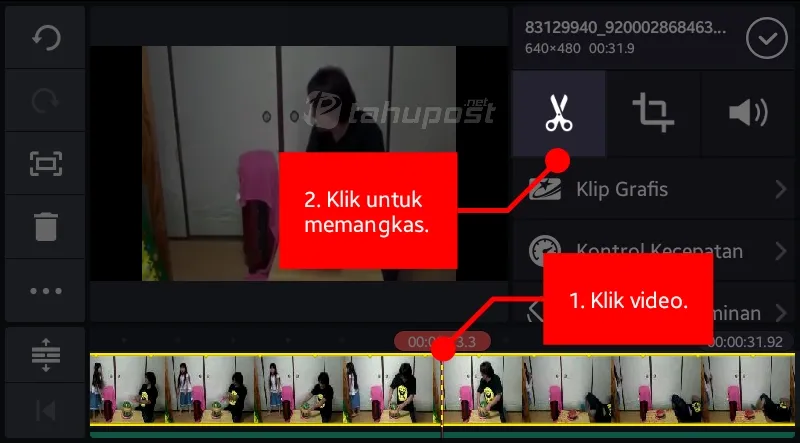 Cara Memangkas, Memotong Video di KineMaster