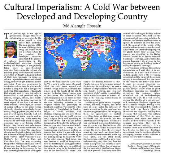 Cultural imperialism: a cold war between developed and developing country