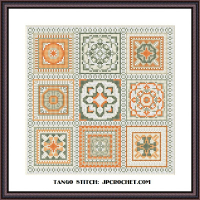 Granny stitch crochet motives cross stitch pattern - Tango Stitch