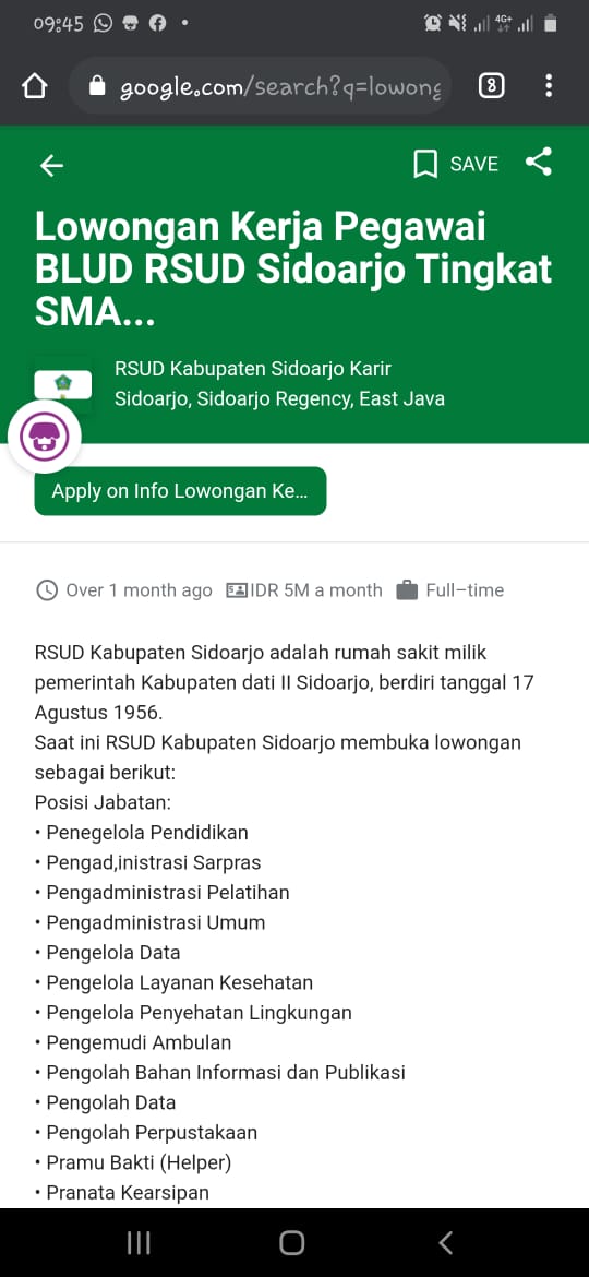 BERITA HOAX PENERIMAAN PEGAWAI RSUD SIDOARJO