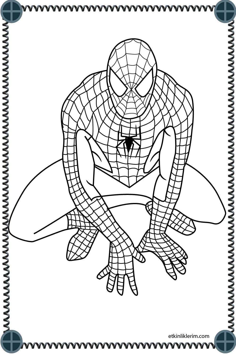 Örümcek Adam Boyama Spiderman Boyama Sayfası