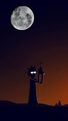 HD Wallpaper: rick sanchez, silhueta, lua, celular