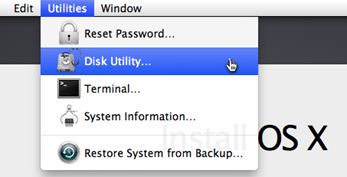 Mengakses disk utility