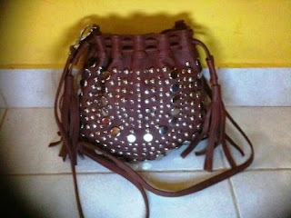 natural brown bling bag