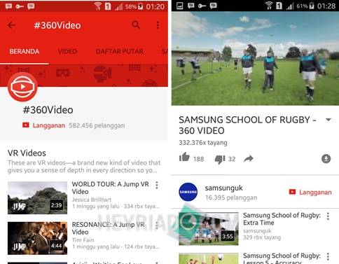 Cara Nonton Video 360 di Android