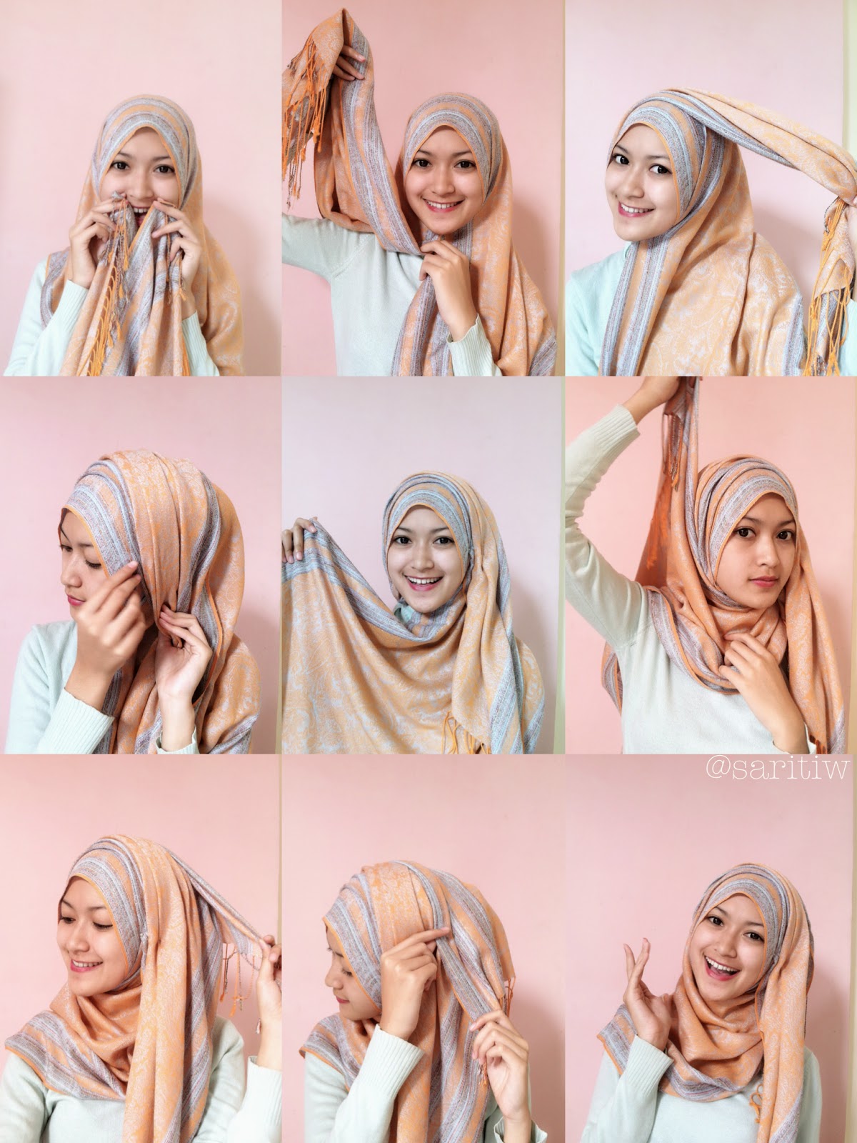 Tutorial Hijab Indonesia Pashmina Sutra