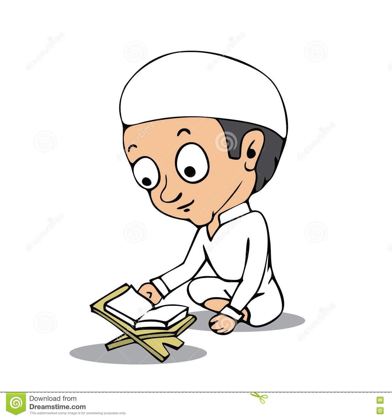 Gambar Kartun Anak Baca Al Quran