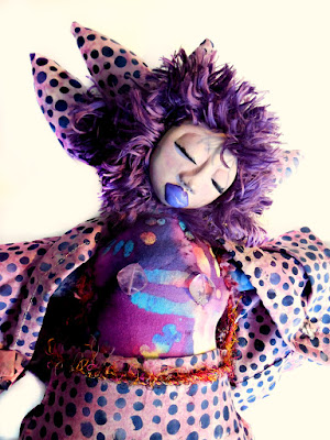 OOAK Purple Beaded Wild Woman Art Doll 