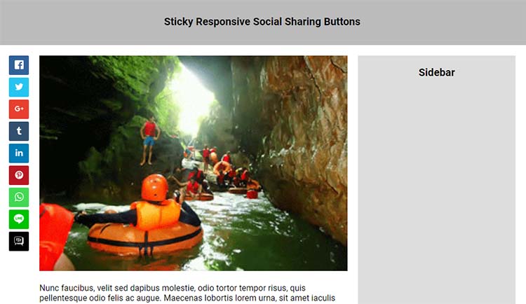 Sticky Responsive Social Sharing Buttons Di Samping Postingan