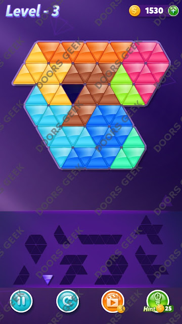 Block! Triangle Puzzle Master Level 3 Solution, Cheats, Walkthrough for Android, iPhone, iPad and iPod