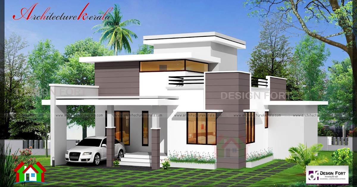  1000  SQUARE  FEET  2 BED HOUSE  PLAN  AND ELEVATION 