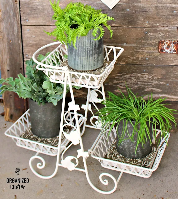 Upcycled Rummage Sale Plant Stand organizedclutter.net