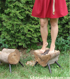 Wood stump stool / taboret z pieńka DIY