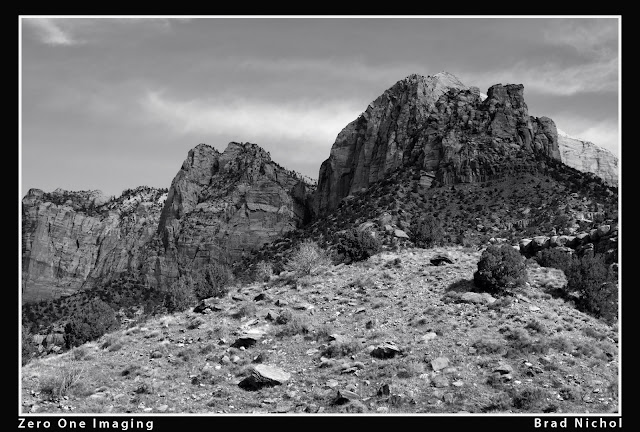 Test Super Resolution, monochrome, Sony NEX5n, Zion National Park