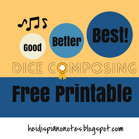 Good Better Best Piano Teaching Activity and Free Printable to teach composing skills